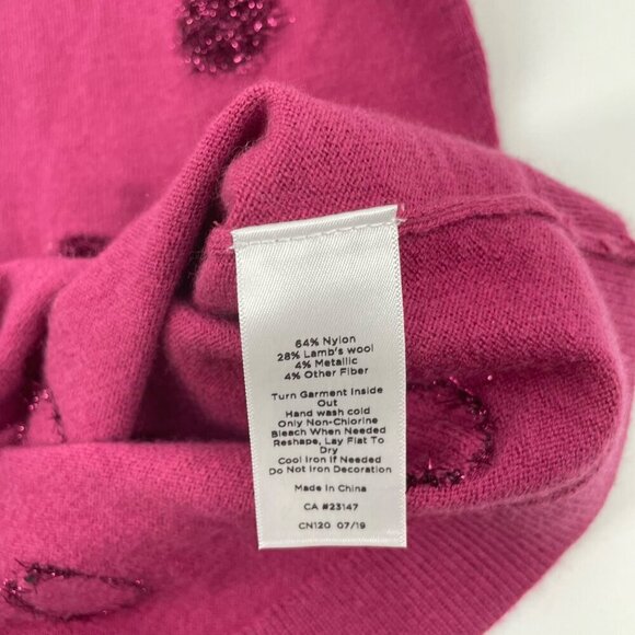 NWT Talbots Tinsel Dot Sweater Womens Size Small Peite Plum Delight Wool Blend - Picture 6 of 8